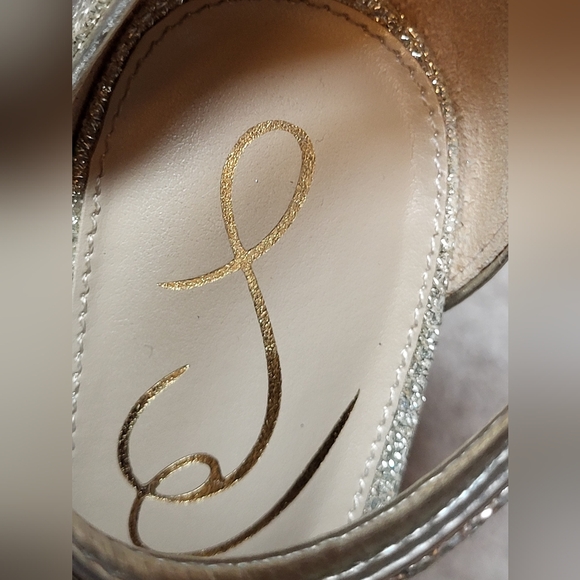 Sam Edelman 'Yaro' Block Heels In Light Gold Mesh - Size 6M - Picture 8 of 13